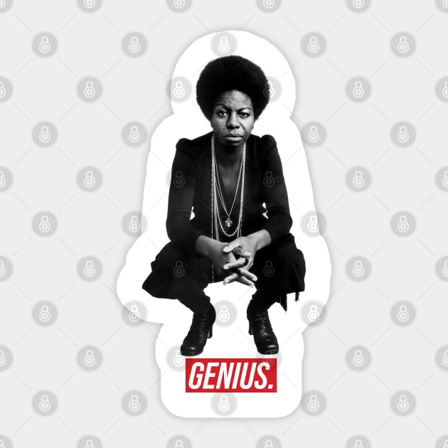 Nina Simone - Genius Sticker by UrbanLifeApparel